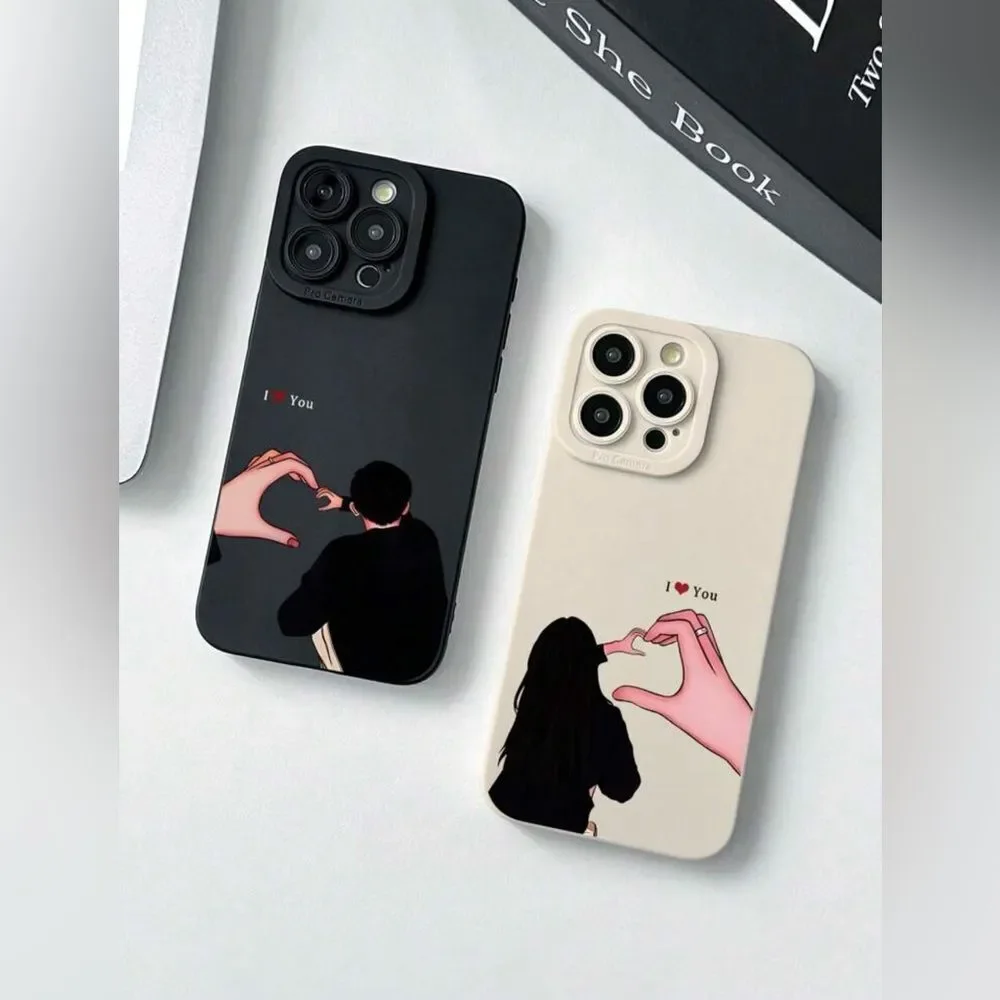 iPhone 16 Pro Max Couple Cases – Matching “I ❤️ You” /Cute & Romantic Gift